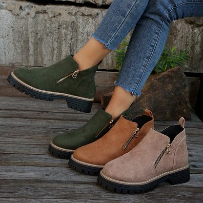 Bottines modernes à fermeture zippée – confort et style au quotidien