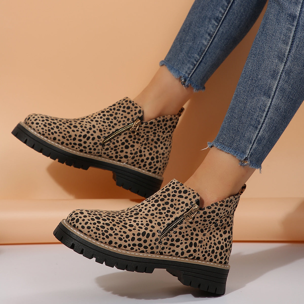 Bottines modernes à fermeture zippée – confort et style au quotidien