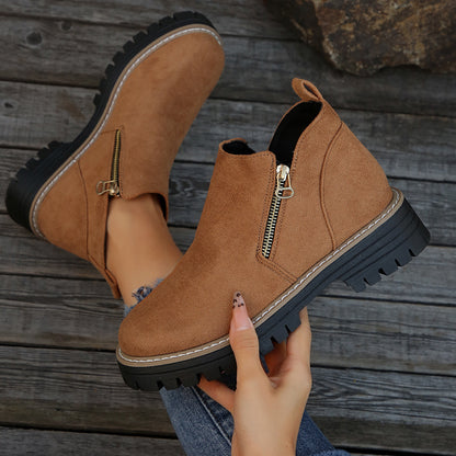 Bottines modernes à fermeture zippée – confort et style au quotidien