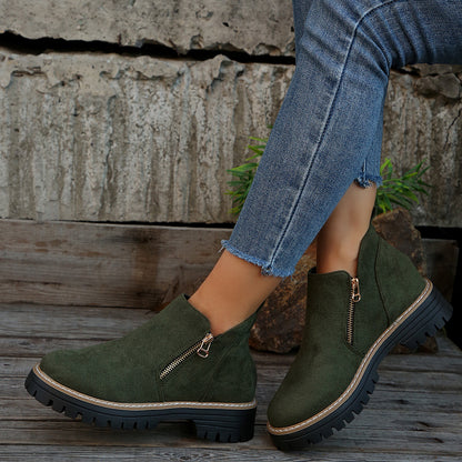 Bottines modernes à fermeture zippée – confort et style au quotidien