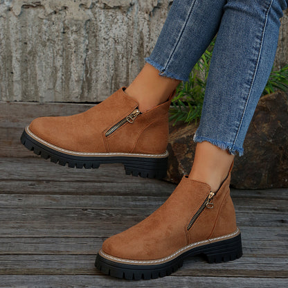 Bottines modernes à fermeture zippée – confort et style au quotidien