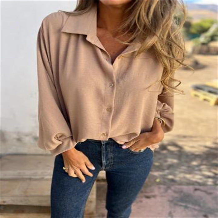 Chemise Fluide Oversize à Manches Bouffantes